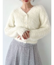 シャギーニットカーディガン