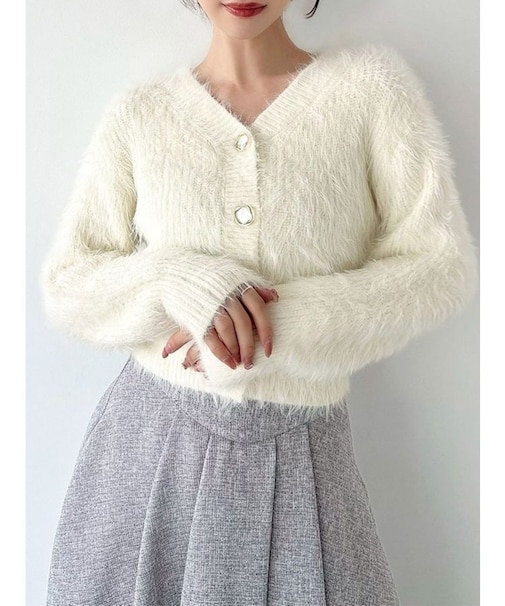 シャギーニットカーディガン