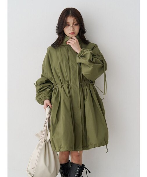 ギャザーリボンモッズコート