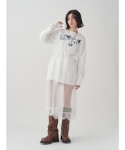 チュールレイヤードロングワンピース