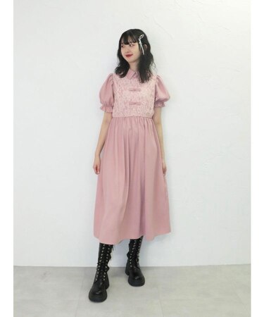 レースドッキングチャイナワンピース