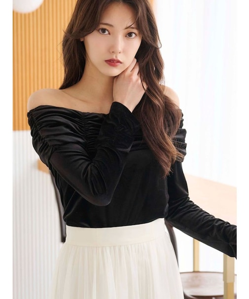 シャーリングベロアカットソー