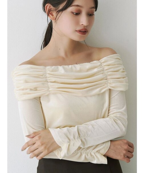 シャーリングベロアカットソー