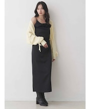 サテンキャミナローワンピース