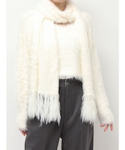 ロングシャギーマフラーセットニット