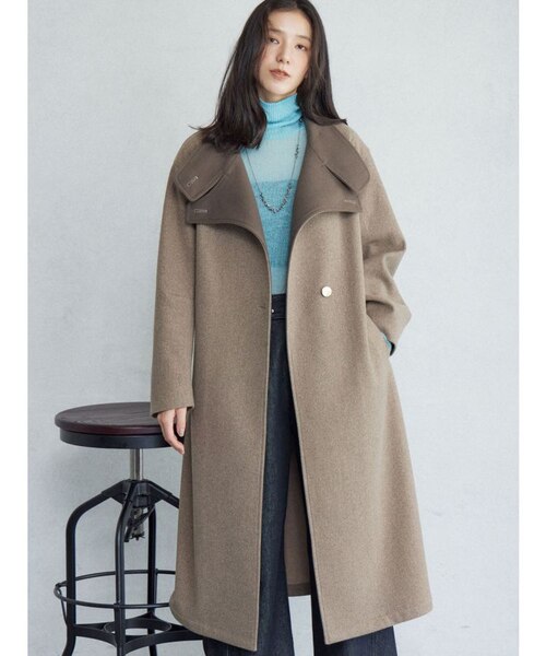 ウールジャージスタンドカラーコート｜マークスタイラーアウトレットの