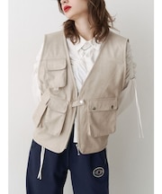 フェイクレザーフィッシングベスト