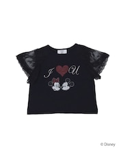 【Mickey&Minnie】ILOVEレースリメイクトップス