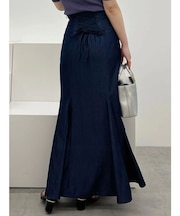 バックレースアップストレッチマーメイドスカート