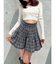 チェックミニフレアスカート【セットアップ着用可能】