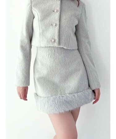 フェイクファーミニスカート【セットアップ着用可能】