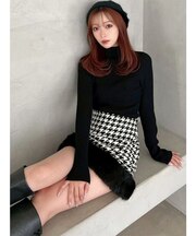 フェイクファーミニスカート【セットアップ着用可能】