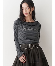 ラインストーンフリルトップス