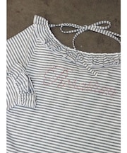 ラインストーンフリルトップス