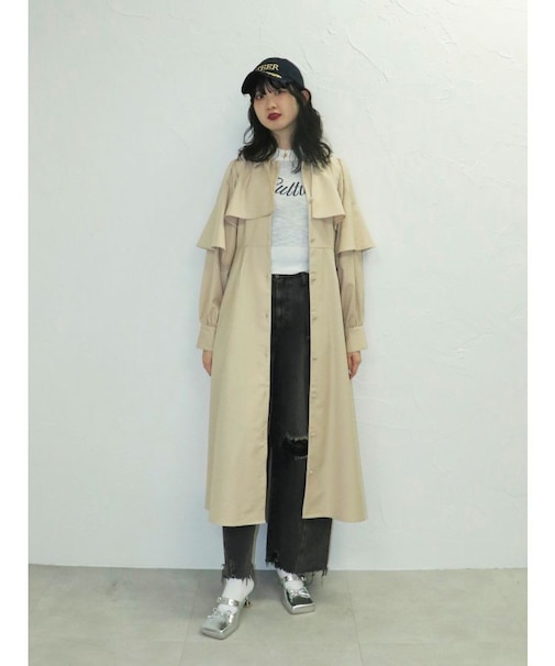 ケープロングコートワンピース