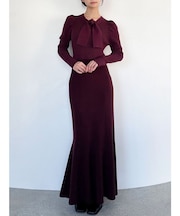 ボウタイマーメイドニットワンピース