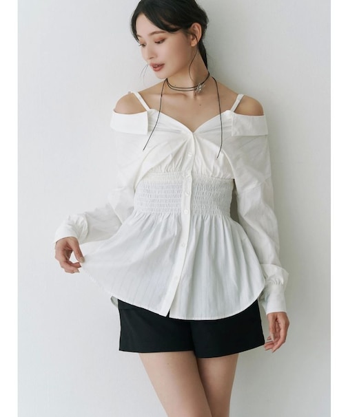 2WAYウエストシャーリングフィットシャツ