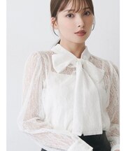 2WAYバックリボンレースブラウス