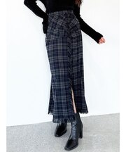 フリンジチェックタックスカート