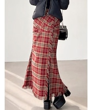 フリンジチェックタックスカート