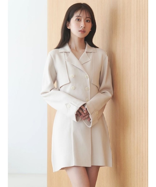 ニットジャケットミニワンピース