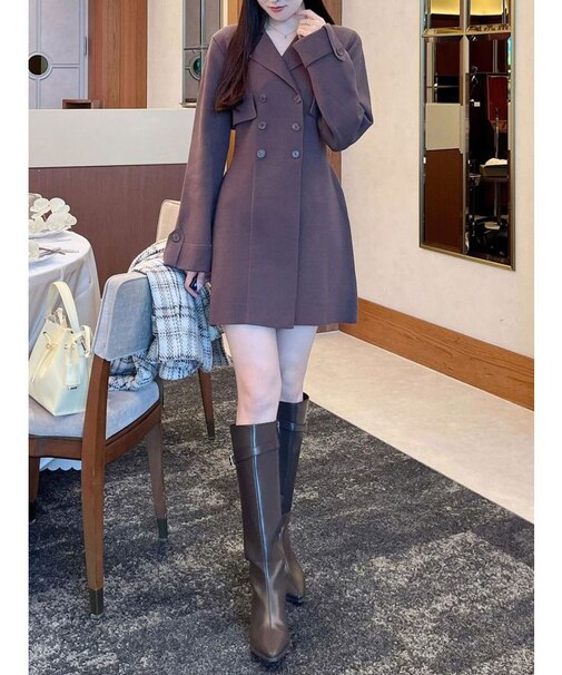 ニットジャケットミニワンピース