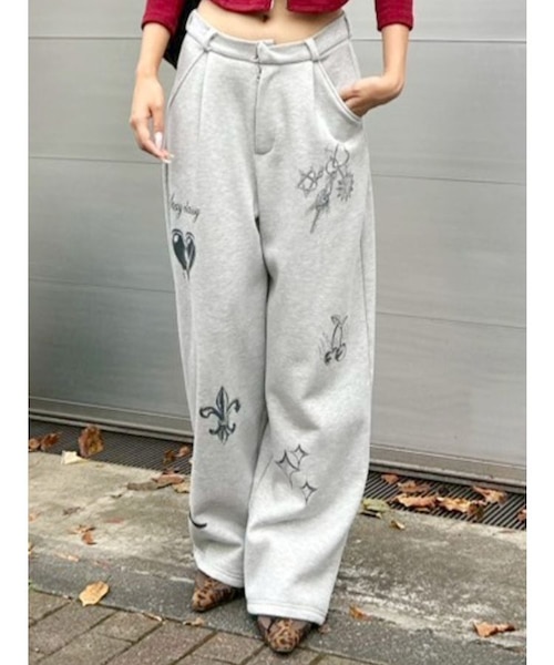 INDEPICT グラフィックプリント パンツ S グラフィックプリントスウェットパンツ｜マークスタイラーアウトレット