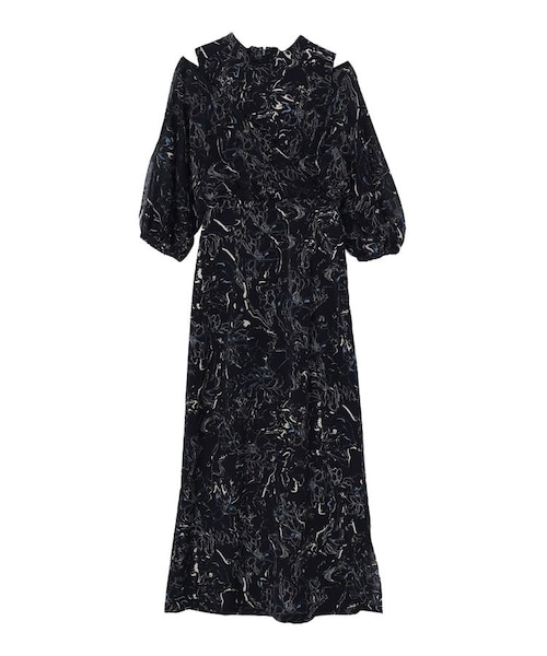 フラワーパターンカシュクールワンピース｜マークスタイラー