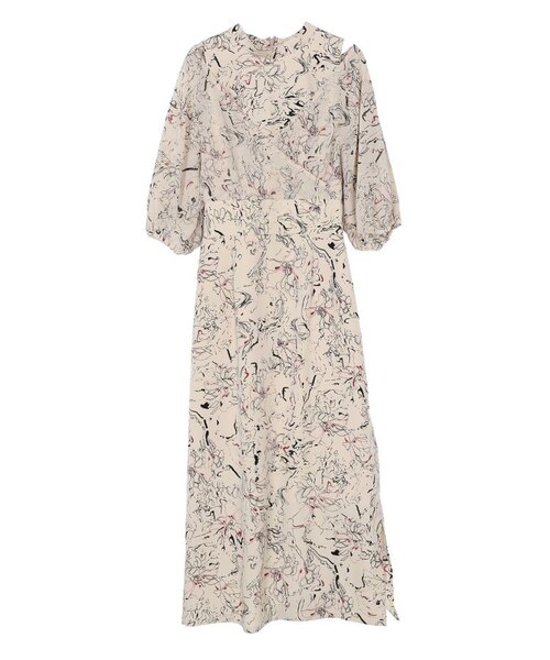 フラワーパターンカシュクールワンピース｜マークスタイラー