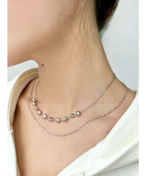 ハートストーンチェーンネックレス｜マークスタイラー