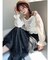 ギャザーベロアペプラムブラウス