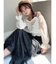 ギャザーベロアペプラムブラウス