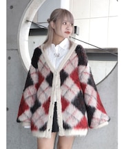 パターンモヘアライクルーズカーデ