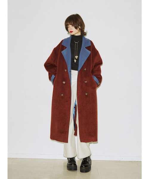 バイカラーロングコート｜マークスタイラーアウトレットのアウトレット