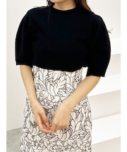 総針パフスリーブニット