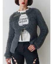 シャギーベルトカーデ