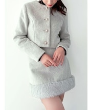 ノーカラーショートジャケット【セットアップ着用可能】