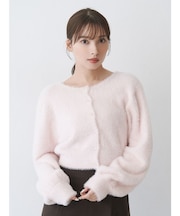 ミニシャギークルーネックカーディガン