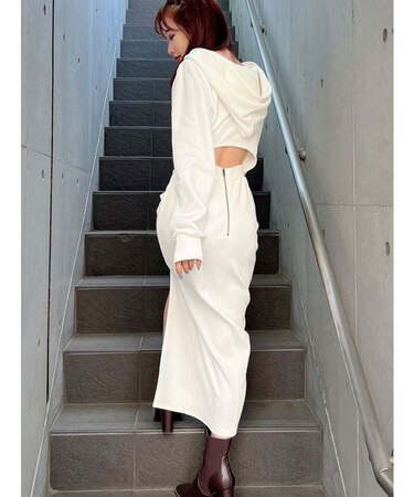 スウェットフーディワンピース