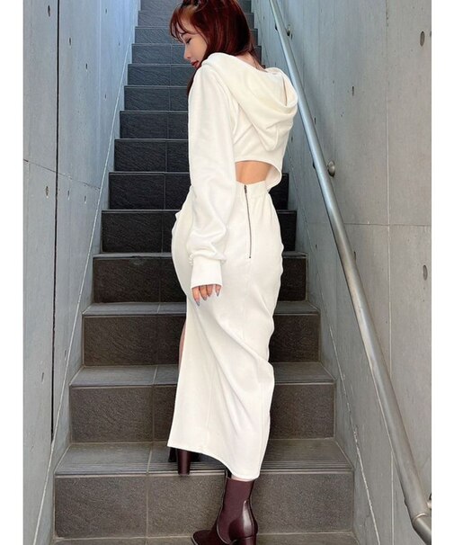 スウェットフーディワンピース