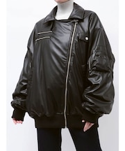 フェイクレザーライダースMA-1ジャケット