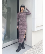 【jouetie×HTH】スリットニットワンピース【コラボ】