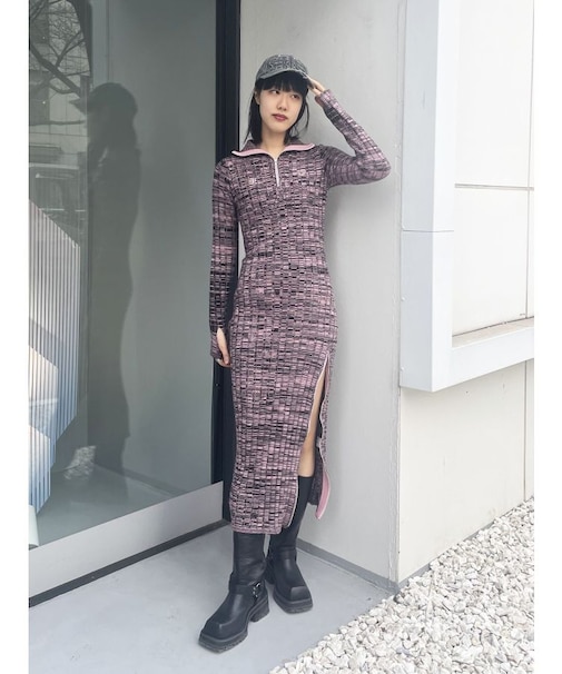 【jouetie×HTH】スリットニットワンピース【コラボ】