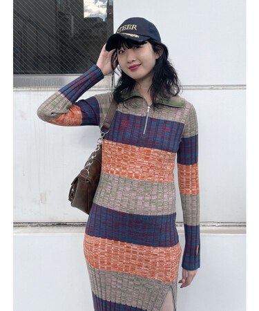 【jouetie×HTH】スリットニットワンピース【コラボ】