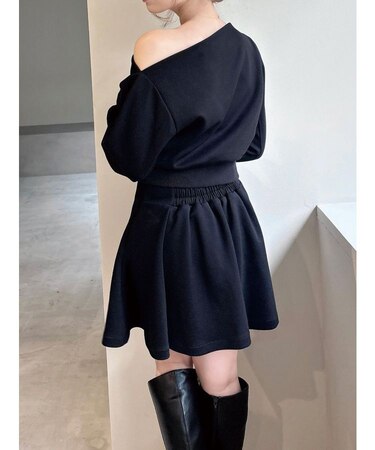 スウェットフレアミニスカート【セットアップ着用可能】