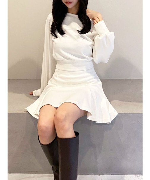 スウェットフレアミニスカート【セットアップ着用可能】