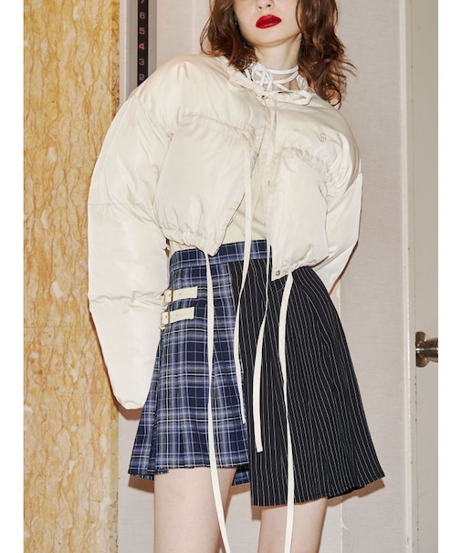 フロントリボンショートパッファブルゾン