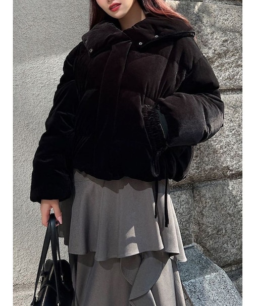 リボンデザインダウンジャケット