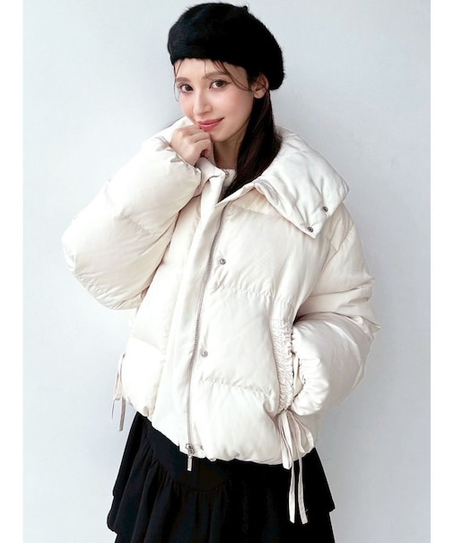 リボンデザインダウンジャケット