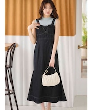 デニムレースアップジャンスカ